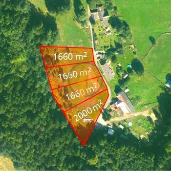 Prodej stavebního pozemku uprostřed přírody a blízkosti lesa